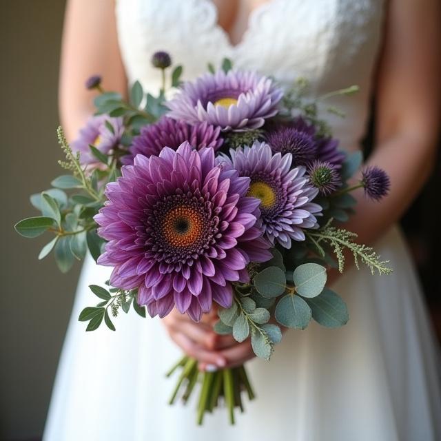 Stunning bridal bouquet with wildflowers and iron accents