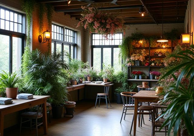 Inside the IronBloom Botanics floral studio with artistic arrangements